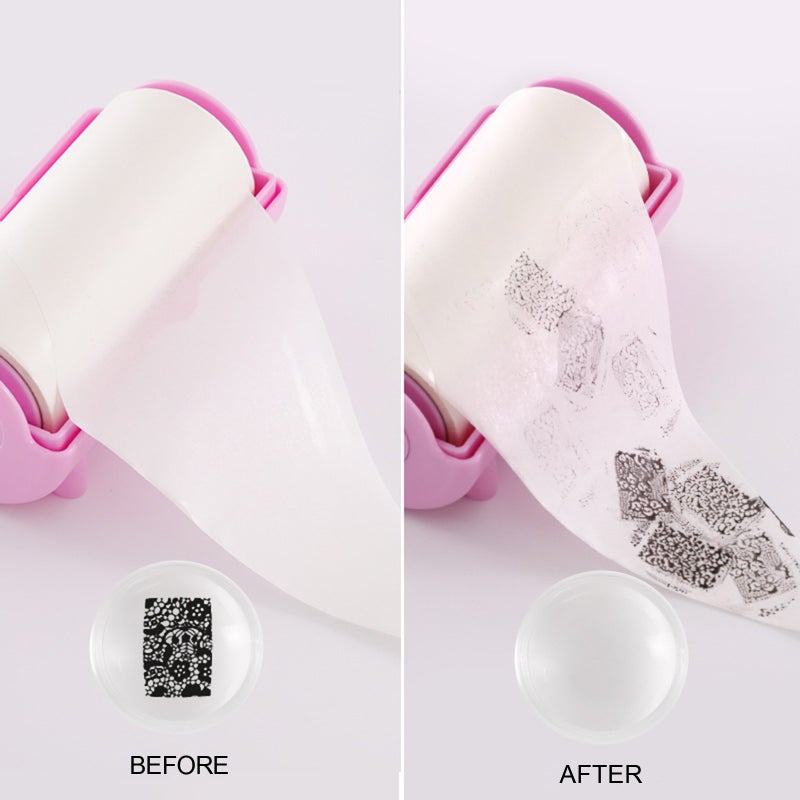 Nail Stamper Clean Sticker Nail Stamping Gel Remover Paper Stamper Nail Polish Remover Nail Art Supplies with Roll Paper - Image 3