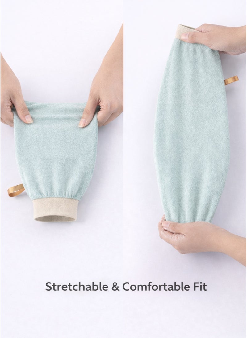 IKBEN Moroccan Exfoliating Bath Gloves 4 PCS Set – Deep Cleansing Body Scrub Mitts for Shower & Hammam, Dead Skin Remover for Men & Women - Image 4