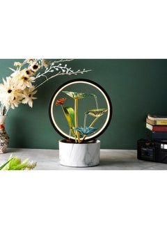 Home Elements HOME ELEMENTS Water Fountains with Ring Light for Home Decor Tabletop Indoor Desktop Showpiece Fountain for Living Room Bedroom Office Housewarming Gift Meditation Zen Water Fountain (FT_015)  - Image 3