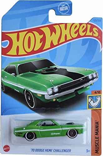 Hot Wheels هوت ويلز 70 دودج هيمي تشالنجر مصل مانيا 410 أخضر 123250 - Image 1