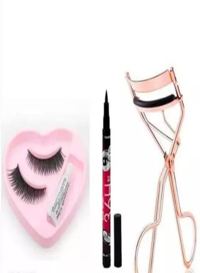 Aabhir TRADERS False eyelashes+ eye curlur+ 36 H eyeliner - Image 1