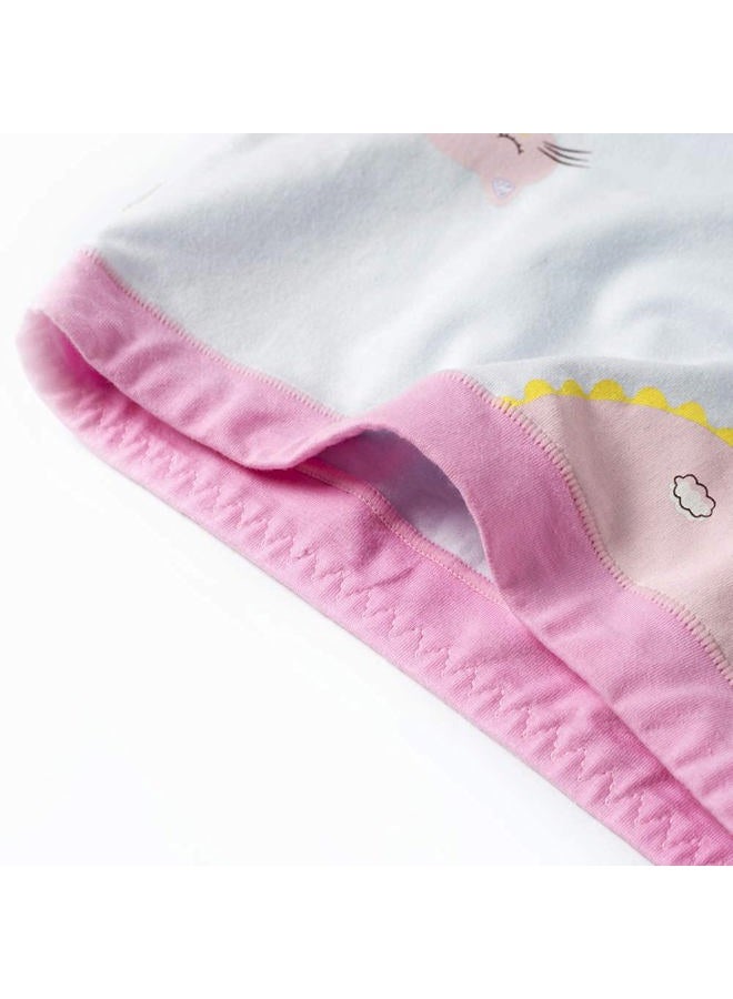 Core Pretty Girls Cotton Underwear Soft Boy Shorts Kids Boxer Briefs Panties(Pack of 5), Flowercat, 4-6 years - Image 2