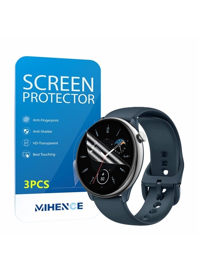 MIHENCE Compatible for Amazfit GTR Mini Screen Protector, HD Full Coverage Invisible TPU Screen Protector Compatible for GTR Mini Smart Watch (3PCS) - Image 1