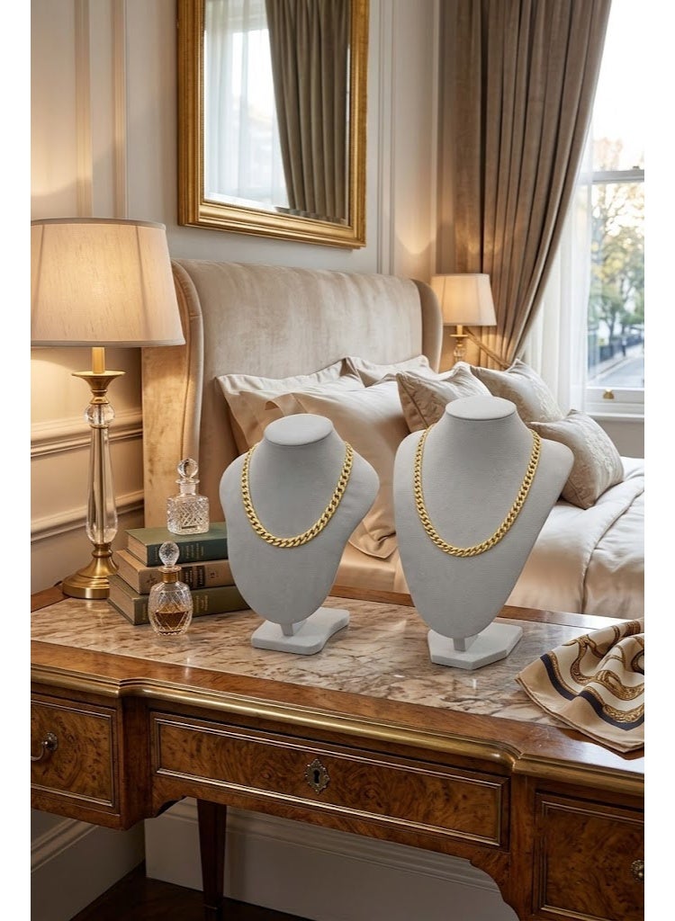 co arma Luxury necklace and chain display stand and mannequin for shops and homes, gray color, one piece only - Image 2