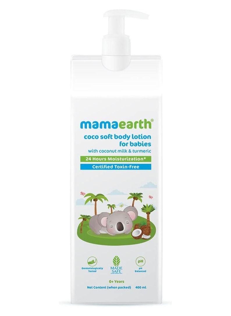 Mamaearth Mamaearth Coco Soft Body Lotion with Coconut Milk & Turmeric, for babies, for 24-Hour Moisturization - 400 ml - Image 1