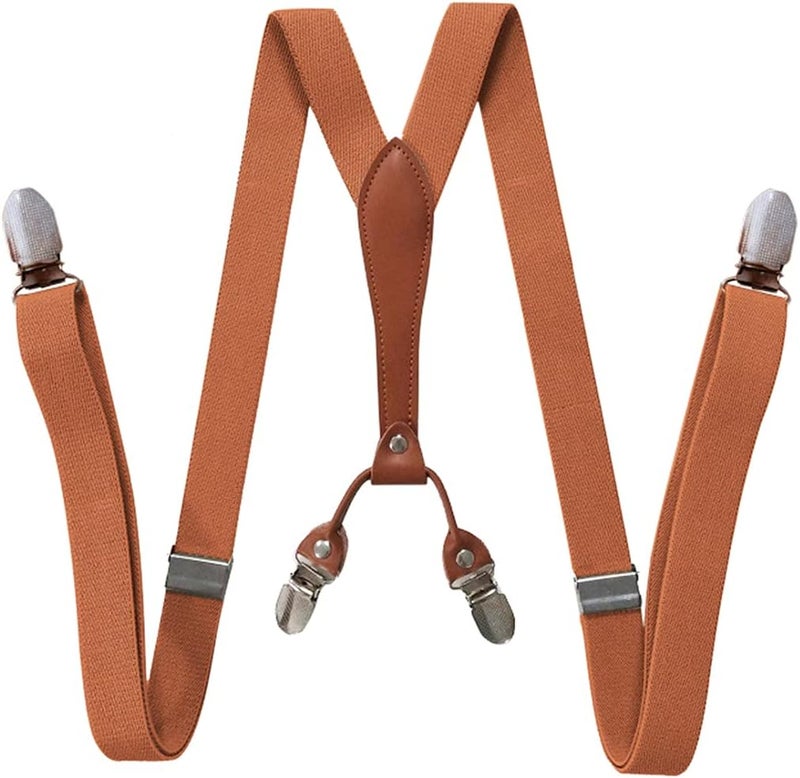 AYOSUSH Elastic Suspenders for Women Thin Y Back 4 Clip Skinny Ladies Suspenders - Image 4
