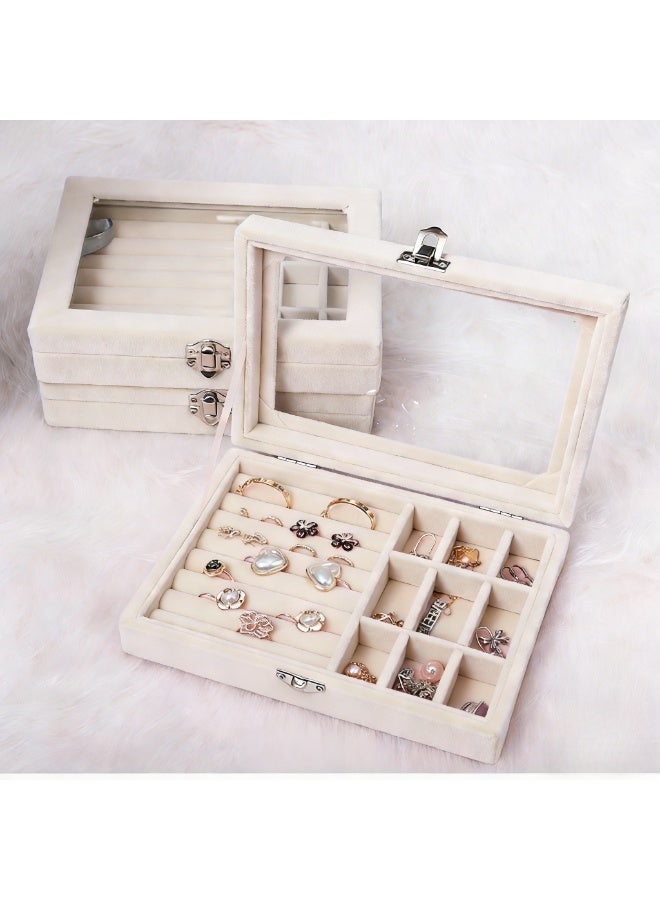 صندوق تخزين مجوهرات متعدد الوظائف مناسب للقلائد والأقراط والخواتم والأساور - Image 4