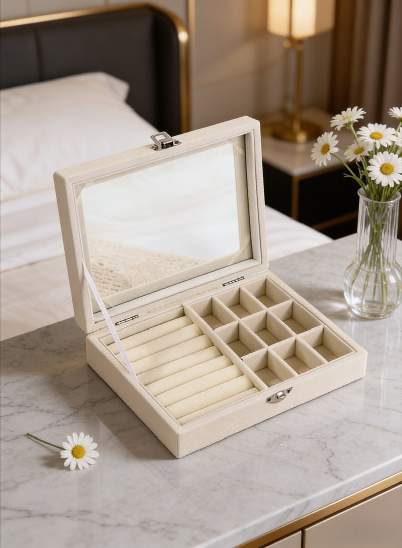 صندوق تخزين مجوهرات متعدد الوظائف مناسب للقلائد والأقراط والخواتم والأساور - Image 5