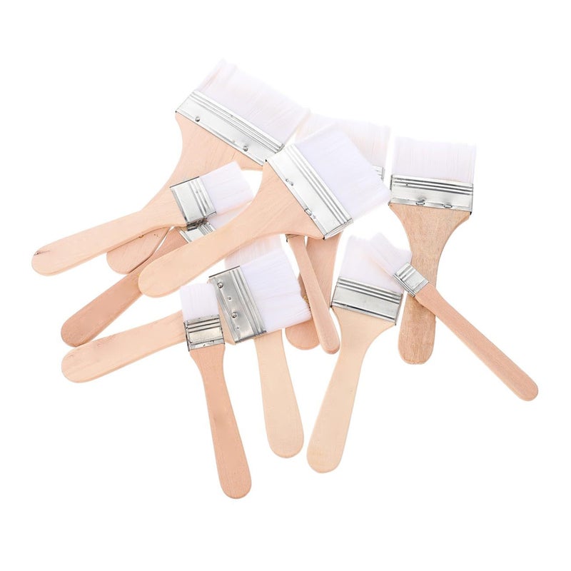 Abaodam 12 Piece Nylon Brush Set Wooden Handle Oil Watercolor Art - Image 2