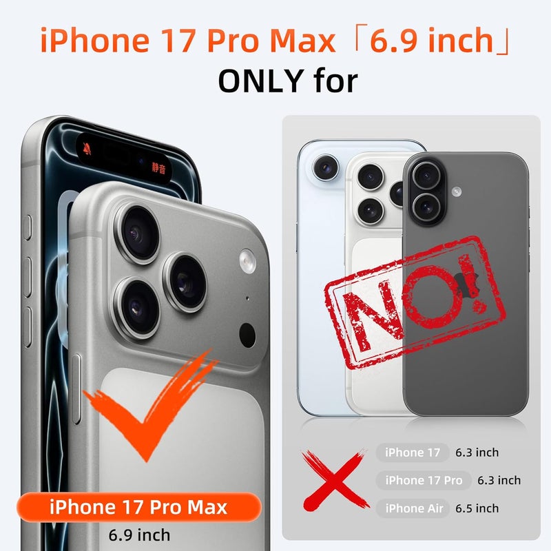 VISOUL Wallet Case Compatible with iPhone 17 Pro Max 6.9" 2025 Litchi Grain Genuine Leather Magnetic Flip Folio Cover with Wireless Charging, RFID Blocking, 4 Card Slots- - Image 2