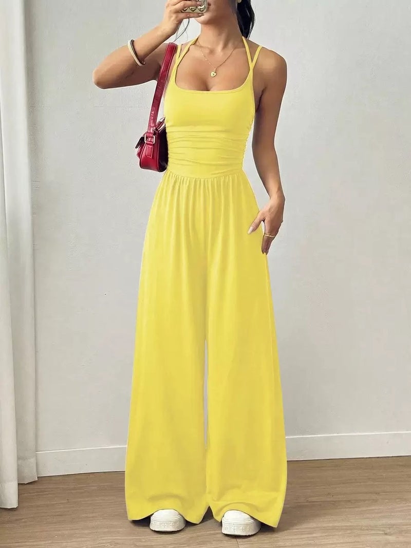 2026 European and American Cross-Border Amazon New Summer Style Women's Casual Strapless Jumpsuit Summer Wide-Leg Loose  Fit - Image 1