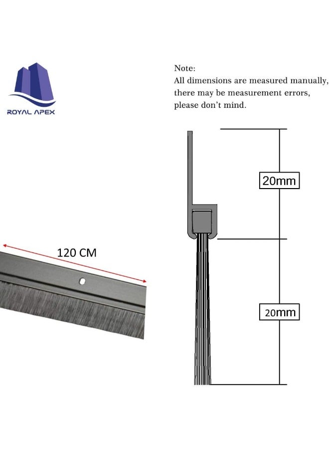 Royal Apex Door Bottom Brush And Rubber Seal With Screw For Exterior/Interior Doors Insulation Door Seal Sound Proof Under Door Draft Blocker Keeping Noise Repellent And Dust 120Cm Brush Black  - Image 2