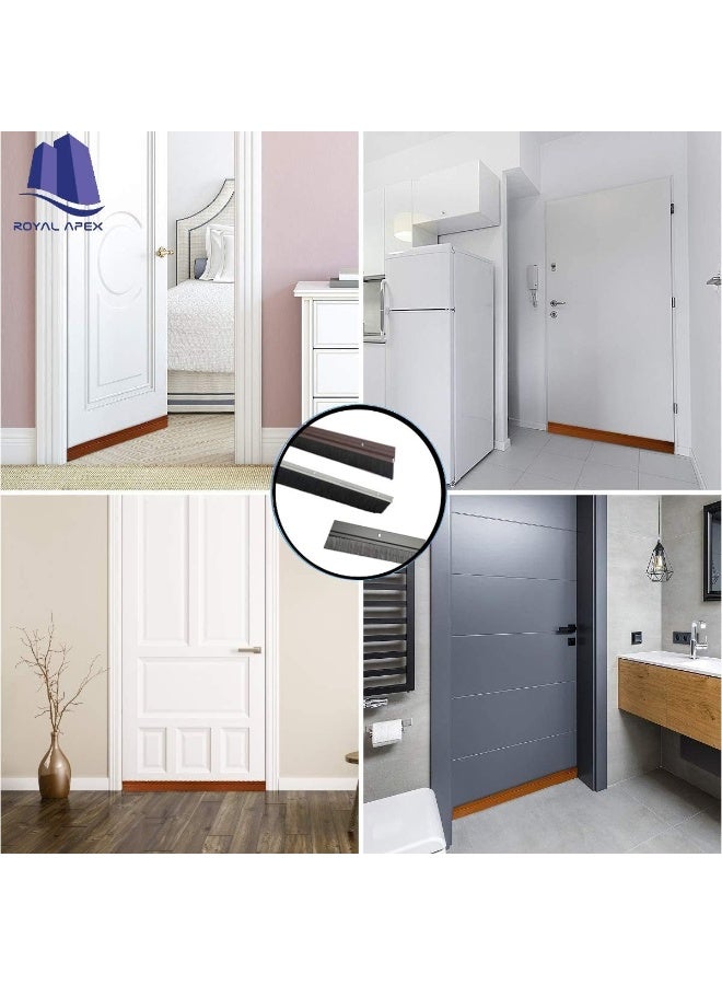 Royal Apex Door Bottom Brush And Rubber Seal With Screw For Exterior/Interior Doors Insulation Door Seal Sound Proof Under Door Draft Blocker Keeping Noise Repellent And Dust 120Cm Brush Black  - Image 5