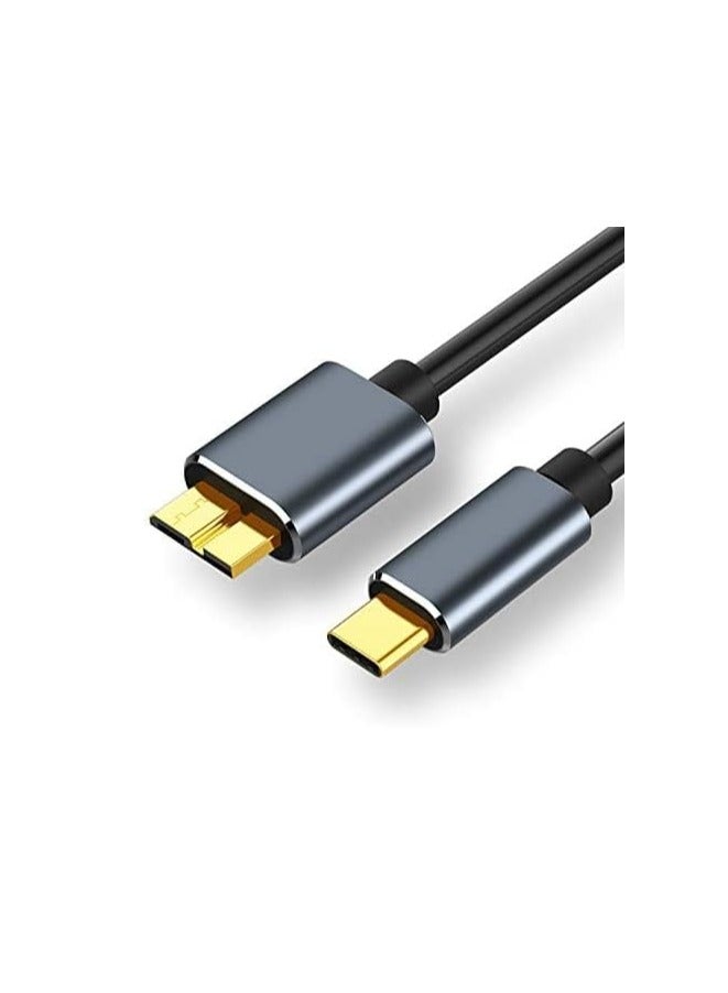 كابل شحن سريع USB-C الى Micro USB 3.1 بسرعة 10Gbps لسلسلة ايفون 15 وسيجيت دبليو دي ويستجيت ماي باسبورت وماك بوك برو/اير وايباد وتابلت وسامسونج جالكسي S24 وغيرها، بطول 2 متر - Image 1