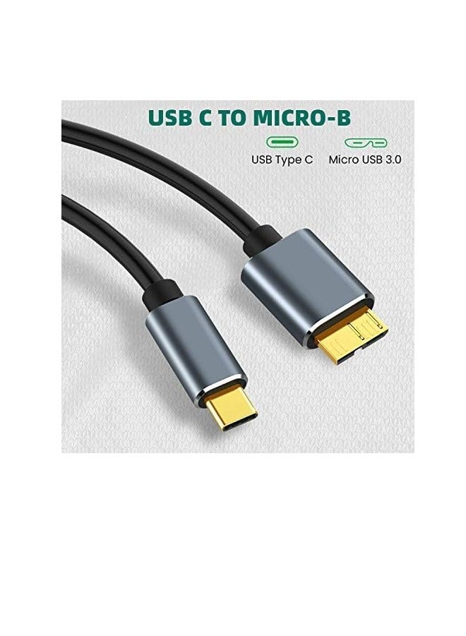 كابل شحن سريع USB-C الى Micro USB 3.1 بسرعة 10Gbps لسلسلة ايفون 15 وسيجيت دبليو دي ويستجيت ماي باسبورت وماك بوك برو/اير وايباد وتابلت وسامسونج جالكسي S24 وغيرها، بطول 2 متر - Image 2