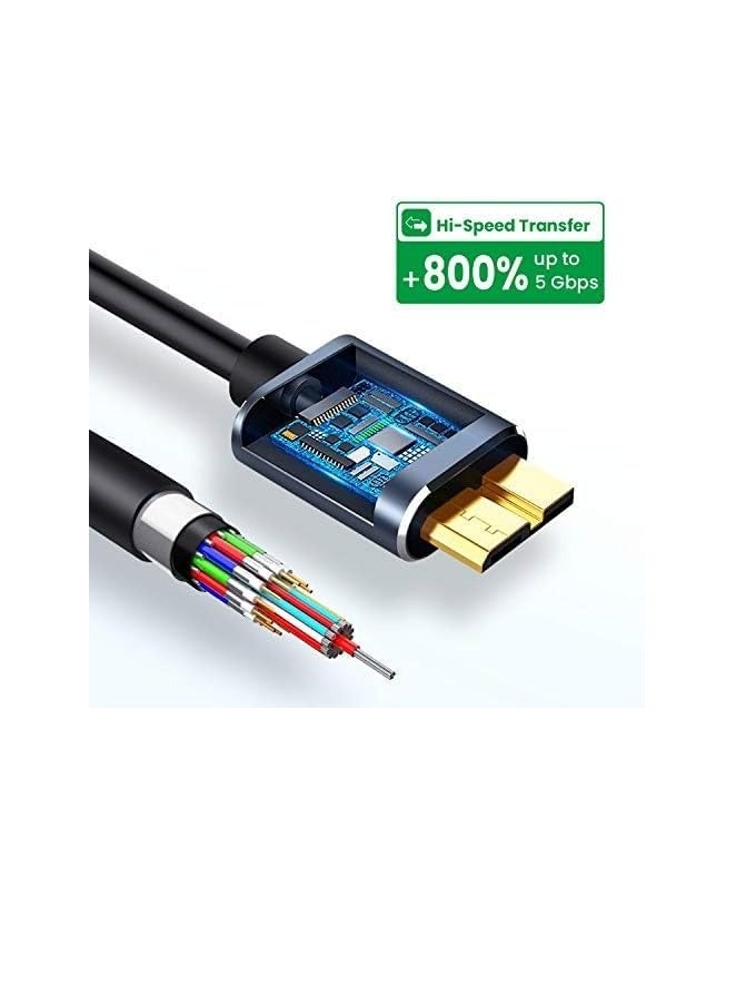 كابل شحن سريع USB-C الى Micro USB 3.1 بسرعة 10Gbps لسلسلة ايفون 15 وسيجيت دبليو دي ويستجيت ماي باسبورت وماك بوك برو/اير وايباد وتابلت وسامسونج جالكسي S24 وغيرها، بطول 2 متر - Image 3