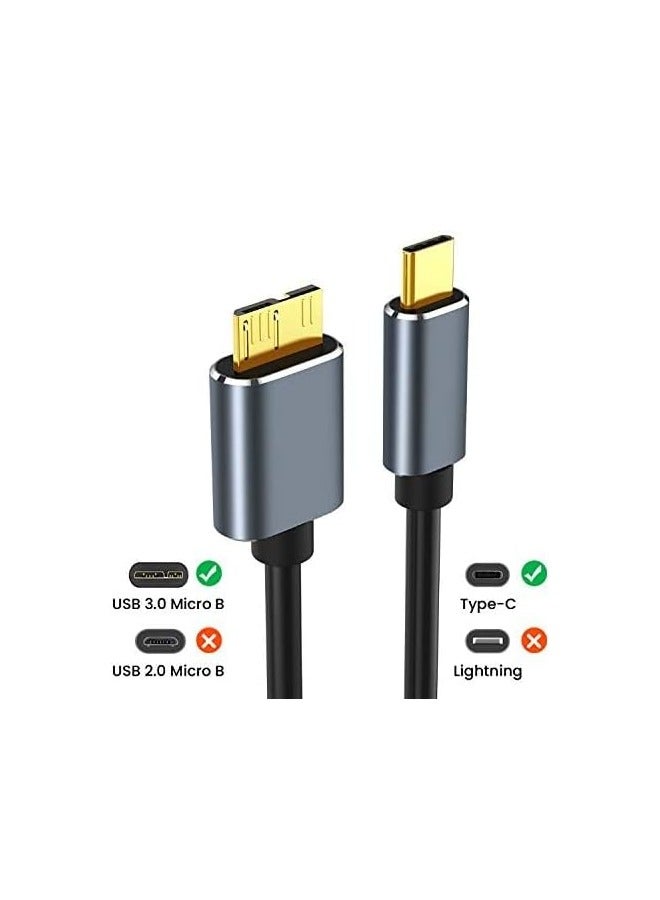 كابل شحن سريع USB-C الى Micro USB 3.1 بسرعة 10Gbps لسلسلة ايفون 15 وسيجيت دبليو دي ويستجيت ماي باسبورت وماك بوك برو/اير وايباد وتابلت وسامسونج جالكسي S24 وغيرها، بطول 2 متر - Image 4