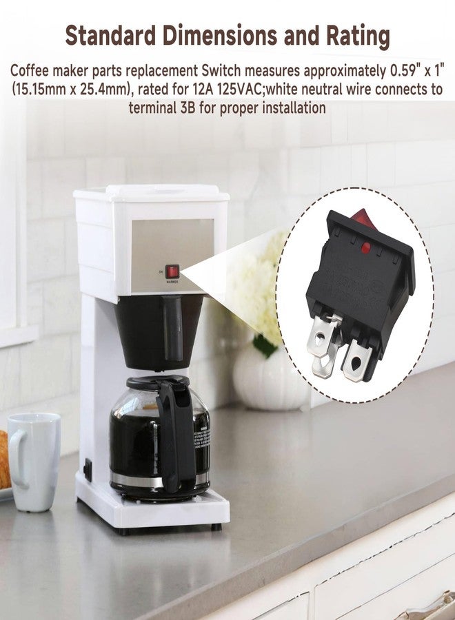 SRIAOO（2pack for 20316.0001 Replacement Warmer Switch Compatible with Bunn Coffee Makers GR, GRX, GRX-B, GRX-W, BX, GR10, B10 – On/Off Illuminated Rocker Switch - Image 4