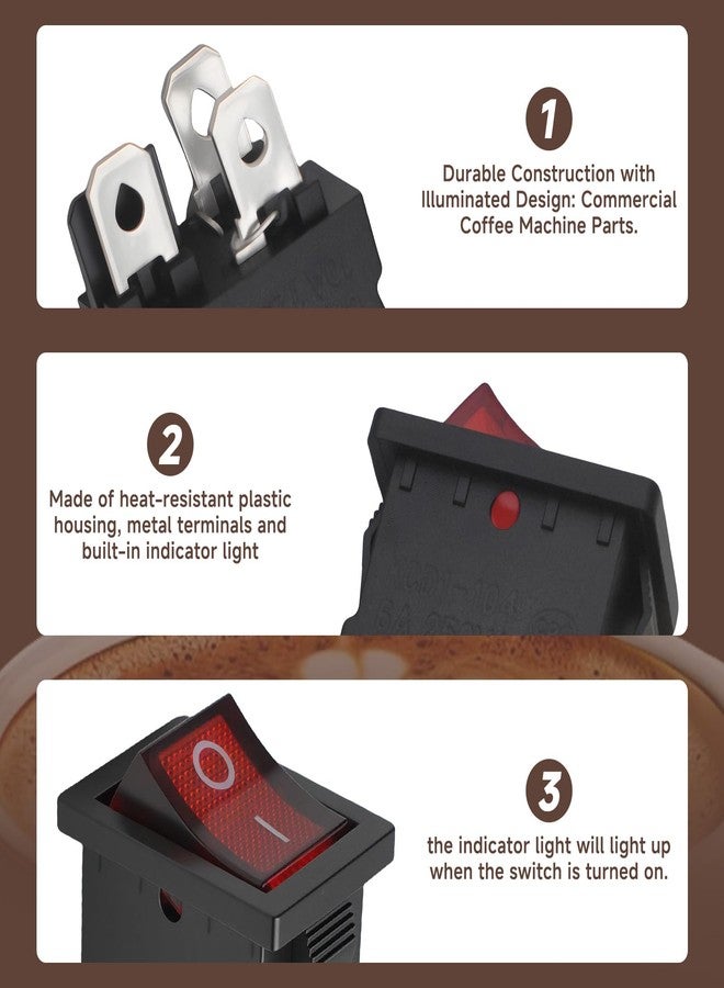 SRIAOO（2pack for 20316.0001 Replacement Warmer Switch Compatible with Bunn Coffee Makers GR, GRX, GRX-B, GRX-W, BX, GR10, B10 – On/Off Illuminated Rocker Switch - Image 5