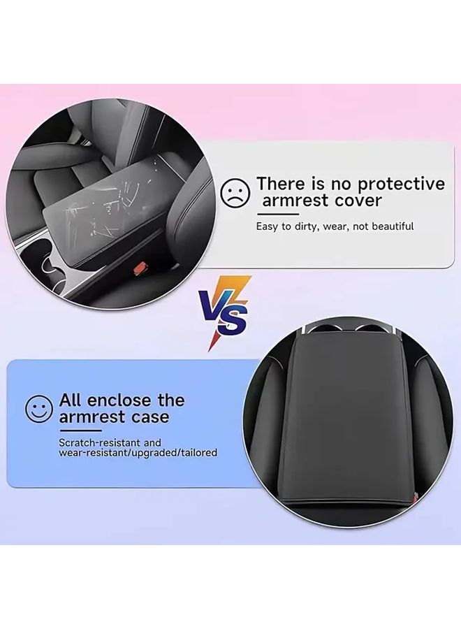 Tesla Model 3 Y Center Console Armrest Cover Protector Waterproof Black - Image 5