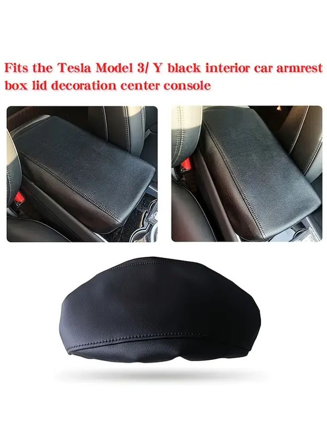 Tesla Model 3 Y Center Console Armrest Cover Protector Waterproof Black - Image 3