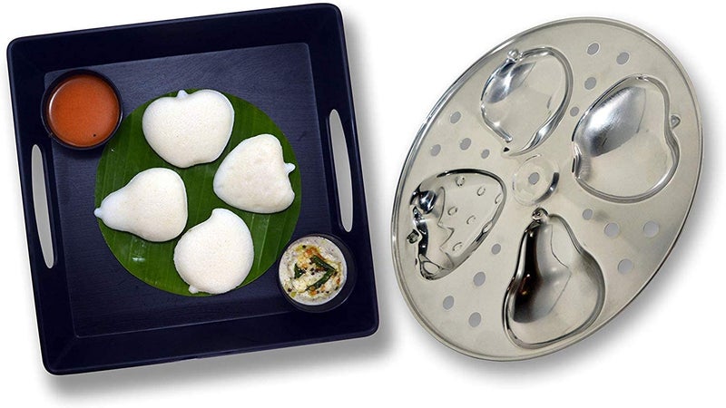 Marwall Stainless Steel 4 Layer Fruit Shaped Idli Plate and Stand - Image 5