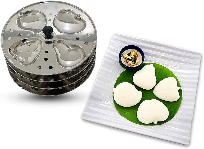 Marwall Stainless Steel 4 Layer Fruit Shaped Idli Plate and Stand - Image 4