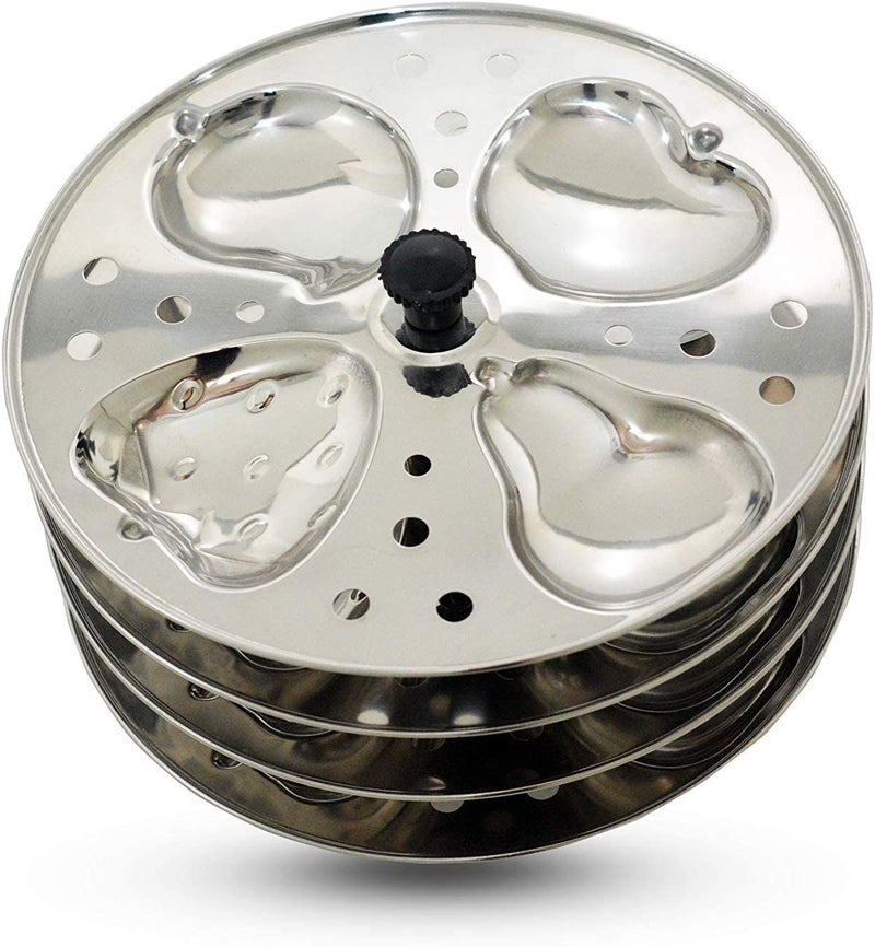 Marwall Stainless Steel 4 Layer Fruit Shaped Idli Plate and Stand - Image 1