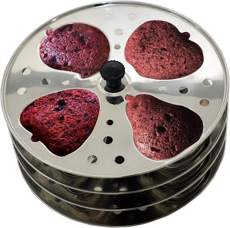 Marwall Stainless Steel 4 Layer Fruit Shaped Idli Plate and Stand - Image 3
