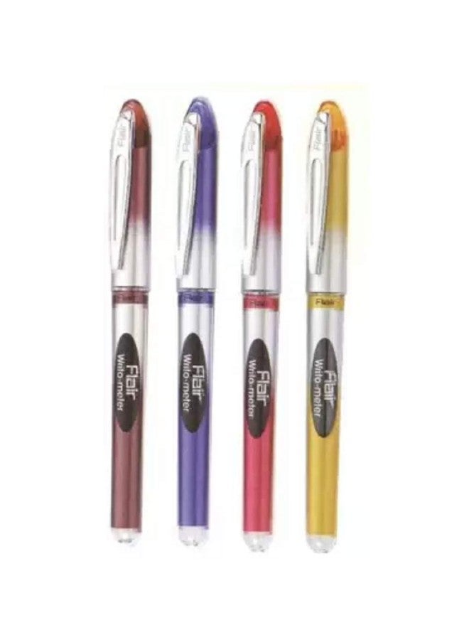 FLAIR Writometer Ball Pen Jar Pack | Stainless Steel Tip | Our Longest Writing Pens | Writes Upto 1,200 Meters | Ensures Smoothness & Durability | Blue & Black Ink, Set Of 20 Pens - Image 2