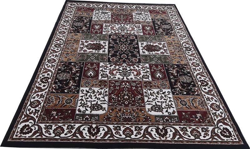 ATM CARPET سجادة إيه تي إم - المظهر الجديد لسجادة الحرير الكشميري - ديكور غرفة المعيشة وغرفة النوم والمكتب - مستورد من الولايات المتحدة الأمريكية - علامة تجارية موثوقة - الحجم 2X6 قدم - اللون الأسود 60 سم × 180 سم - Image 1
