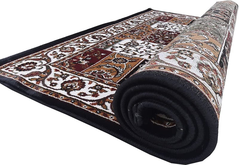 ATM CARPET سجادة إيه تي إم - المظهر الجديد لسجادة الحرير الكشميري - ديكور غرفة المعيشة وغرفة النوم والمكتب - مستورد من الولايات المتحدة الأمريكية - علامة تجارية موثوقة - الحجم 2X6 قدم - اللون الأسود 60 سم × 180 سم - Image 4