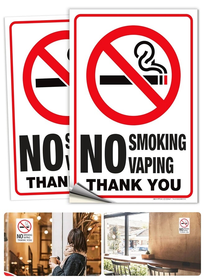 6PCS 7x10 Inch Self Adhesive Laminated No Smoking No Vaping Vinyl Stickers - Image 1