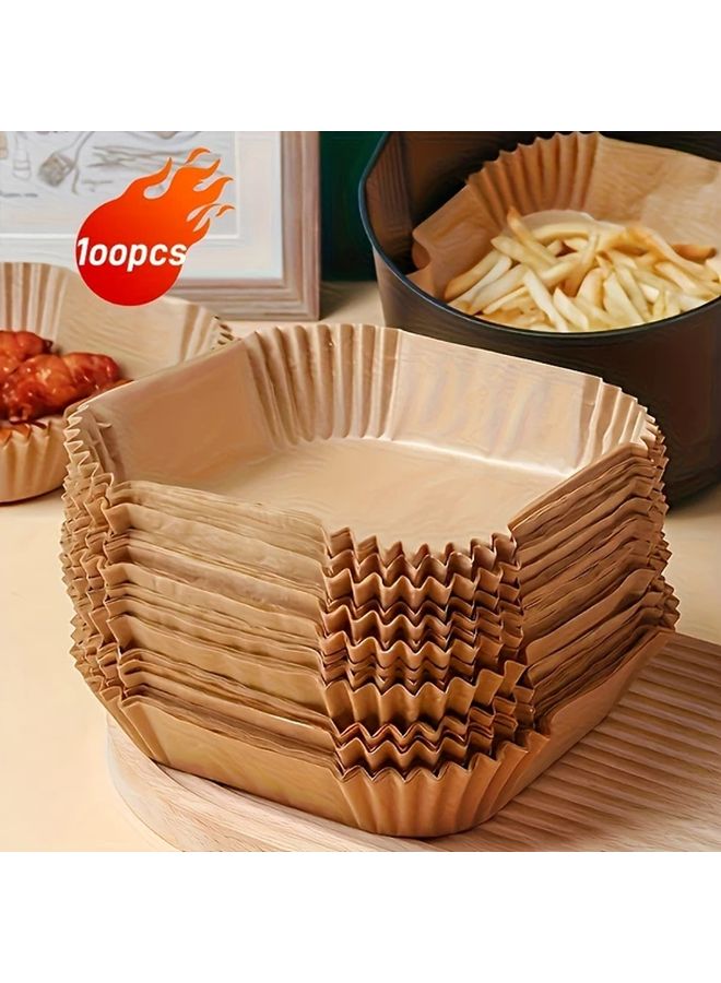50 Pcs Disposable Non Stick Air Fryer Paper Linings Round Baking Parchment For Microwave Oven - Image 2