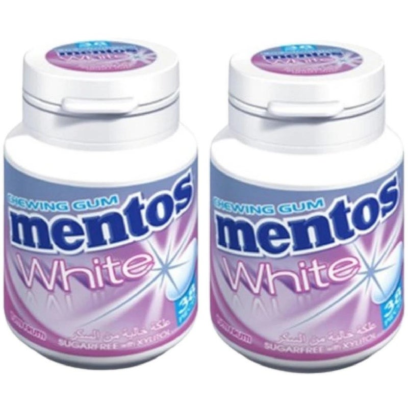 Mentos White Sugar Free Chewing Gum With Tutti Frutti Flavor- 2X54gms (Customer May Receive Any Flavor)