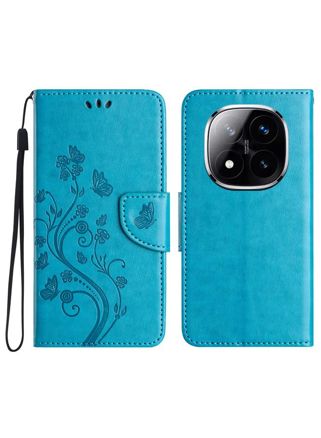 اس-توب جراب لهاتف Redmi Note 14 Pro+ 5G جراب هاتف جلدي قلاب بنمط زهرة الفراشة - Image 1