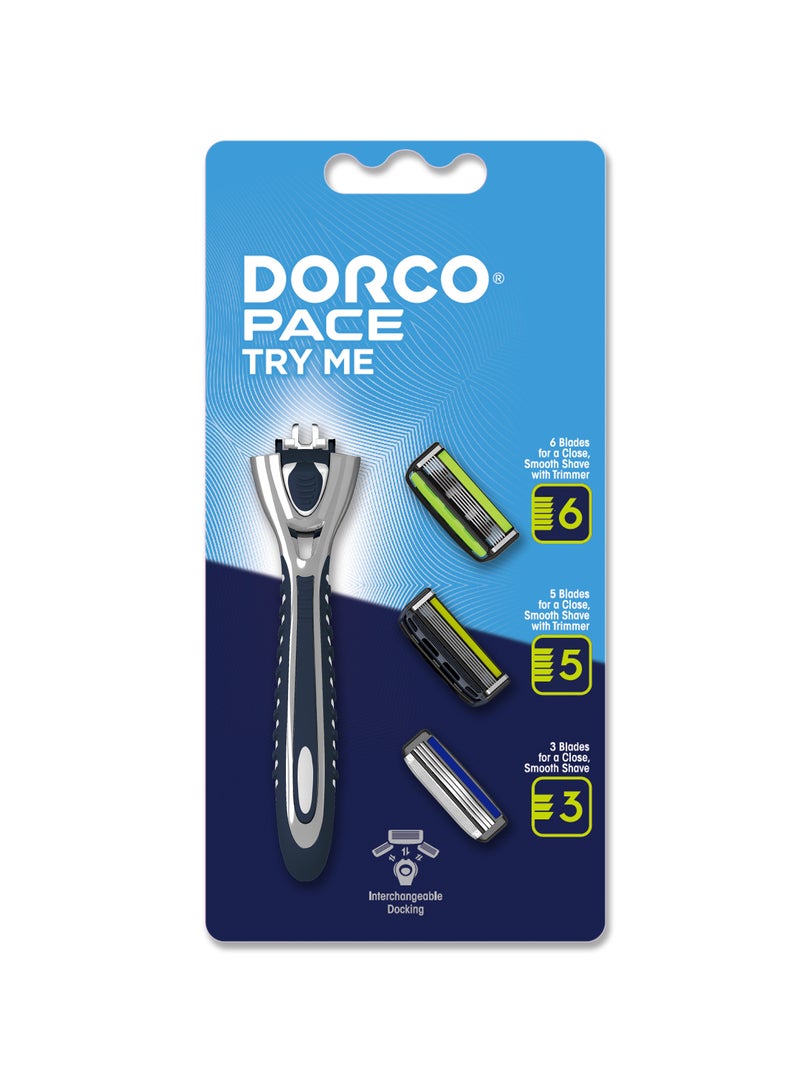DORCO نظام شفرات الحلاقة للرجال بايس تري مي مع 3 خراطيش - Image 1