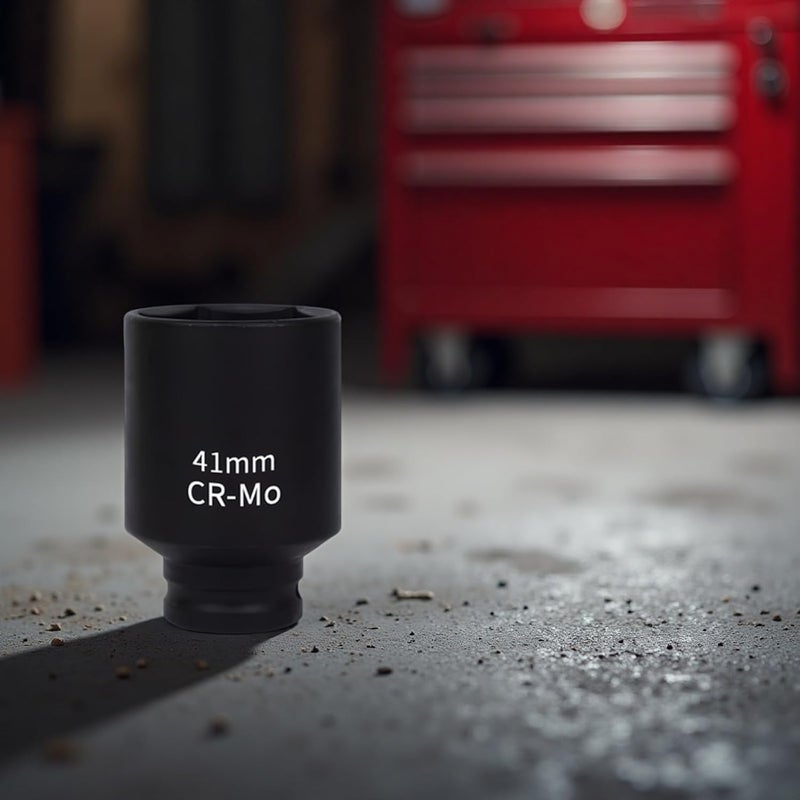 1/2 Inch Drive 41Mm Impact Socket, Cr-Mo Alloy Steel, 6-Point Hex, 3.1 in Height, Socket, Corrosion-Resistant for Electric Wrenches - Image 3