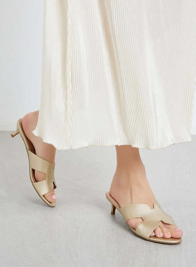 Styli Wide Strap Low Heel Mules