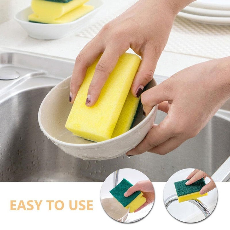 Scratch Resistant Dish Scrub Sponges 10PCS Multi Functional Kitchen Cleaning Pads - Image 5
