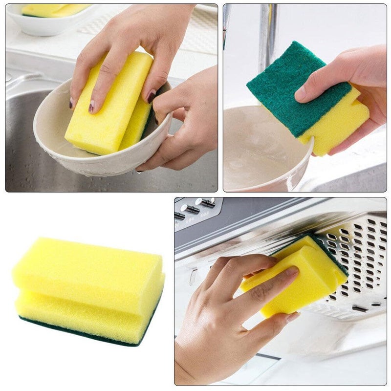 Scratch Resistant Dish Scrub Sponges 10PCS Multi Functional Kitchen Cleaning Pads - Image 3