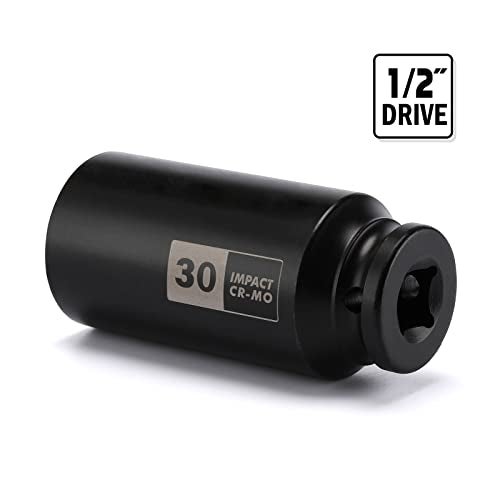 EMENTOL 1/2 Inch Drive Deep Spindle Axle Nut Impact Socket, CR-MO, 12 Point, Metric, Deep 12PT Impact Socket - 30mm - Image 5
