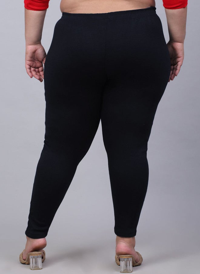 Trend Level Women Knitted Ankle Length Solid Leggings - Image 3