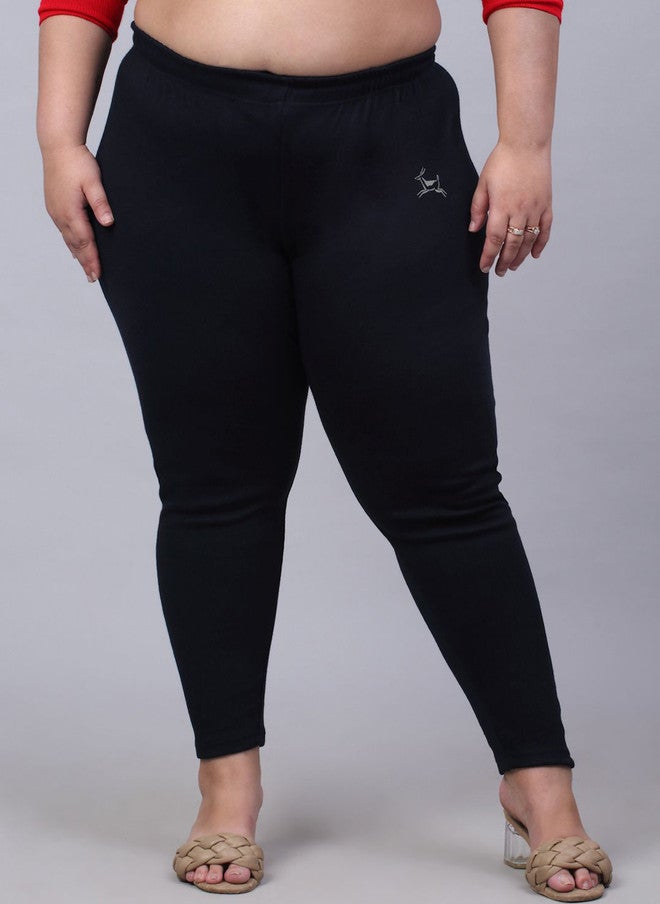 Trend Level Women Knitted Ankle Length Solid Leggings - Image 1