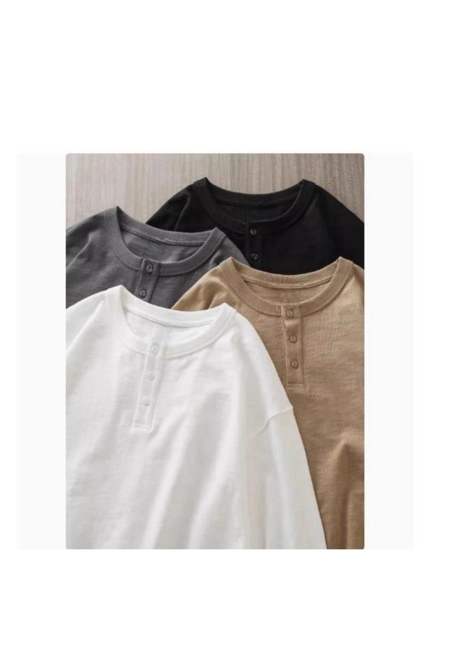Men's Pure Cotton Long Sleeved 400G Heavyweight T-Shirt Sweatshirt - Image 4