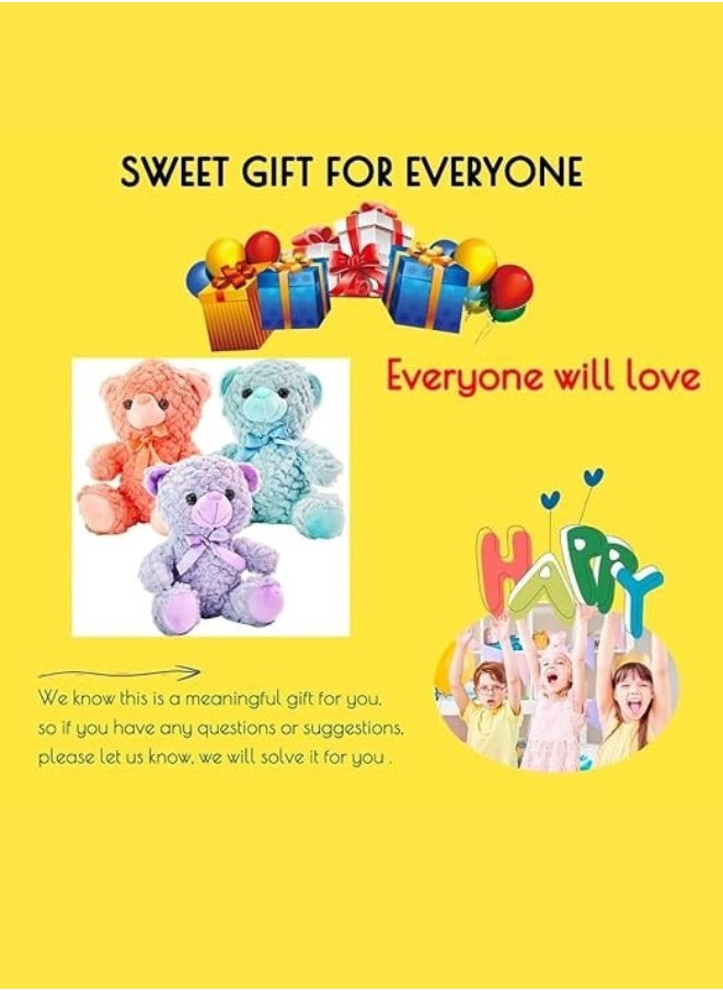 Lukadah Teddy Bear Plush Stuffed Toys, Kids Soft Plushie Animal Doll, Birthday Gift, Boys Girls, Adorable Stuffed,Nursery Decorate For Kids, Toddlers, Birthday, Baby Shower, Anniversary (Pack of 3)  - Image 4
