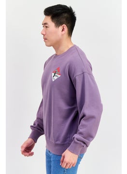Wrangler Men Crew Neck Long Sleeve Graphic Sweatshirt, Purple  - Image 2