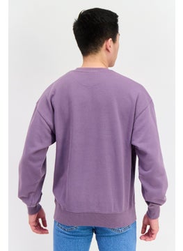 Wrangler Men Crew Neck Long Sleeve Graphic Sweatshirt, Purple  - Image 3