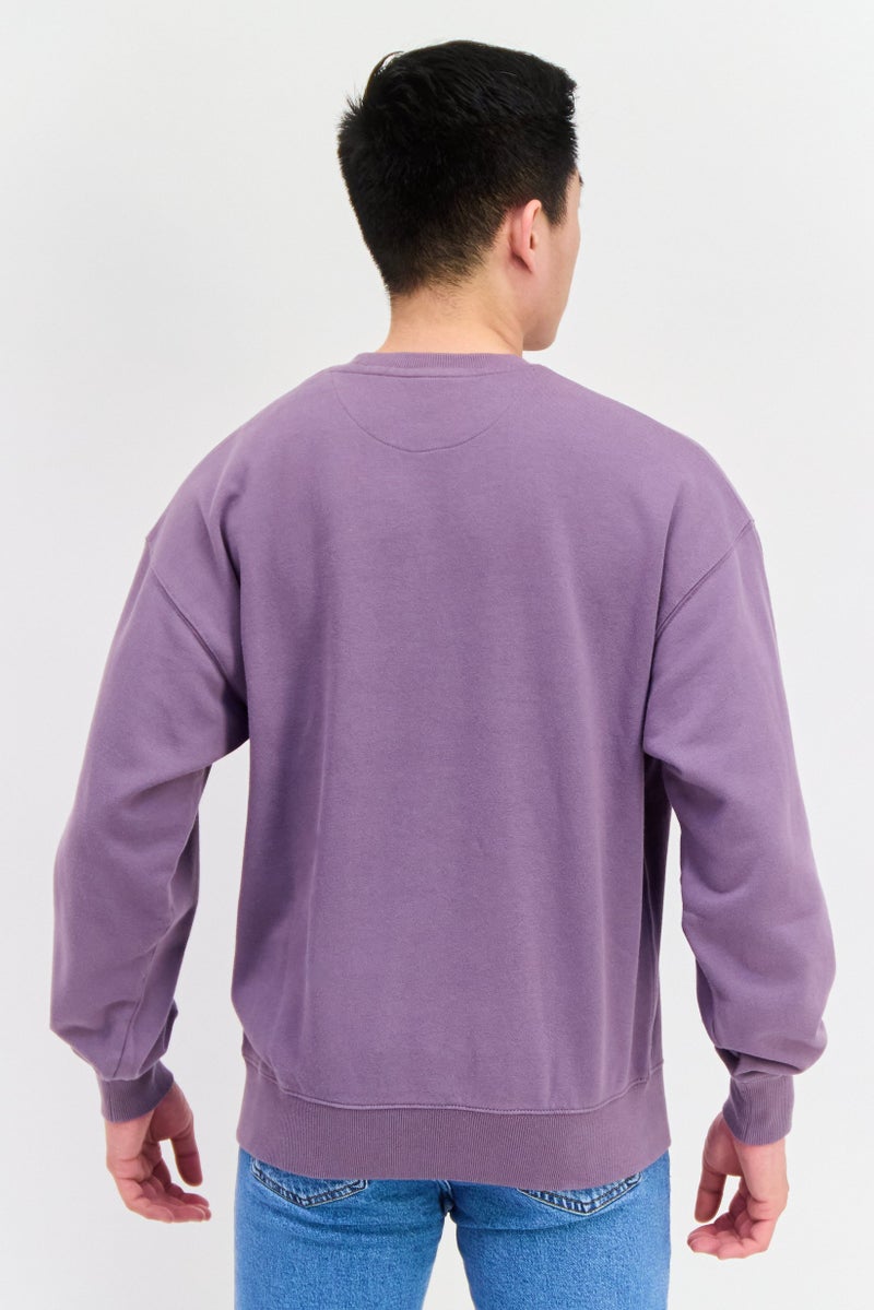 Wrangler Men Crew Neck Long Sleeve Graphic Sweatshirt, Purple - Image 3