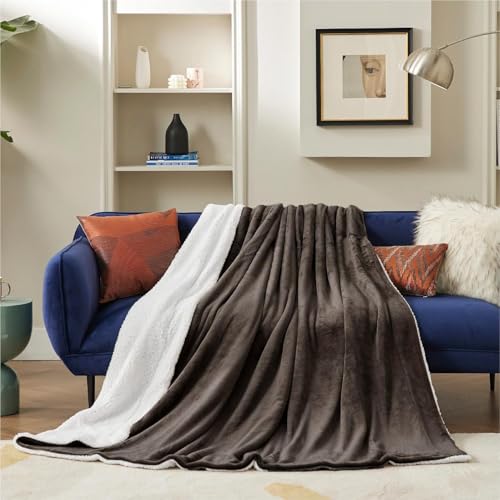 Goyal's Ultra Soft Flannel Sherpa Blanket for AC Room, Mild & Heavy Winter Use | Double Bed Reversible Plush 500GSM Blanket 85 x 90 Inches | Thick Warm Cozy Dual Layer Microfibre Throw - Choco Brown - Image 2